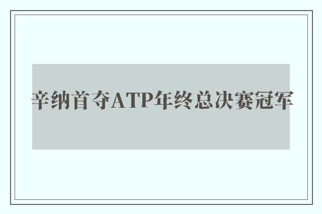 辛纳首夺ATP年终总决赛冠军